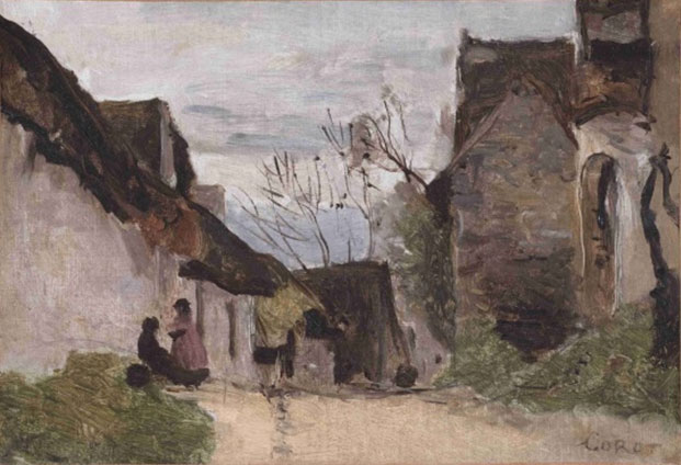 Jean Baptiste Camille COROT Ulica sela u Normandiji oko 1865